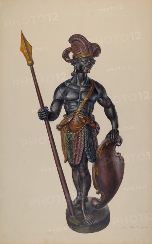 Cigar Store Indian, c. 1937. Creator: Walter Hochstrasser.