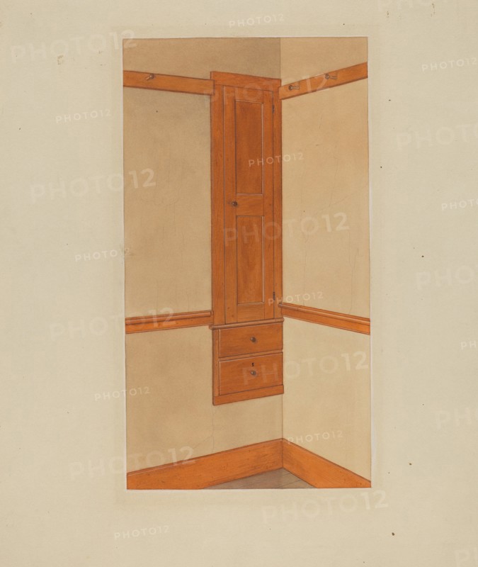 Shaker Built-In Cupboard, c. 1938. Creator: John W Kelleher.