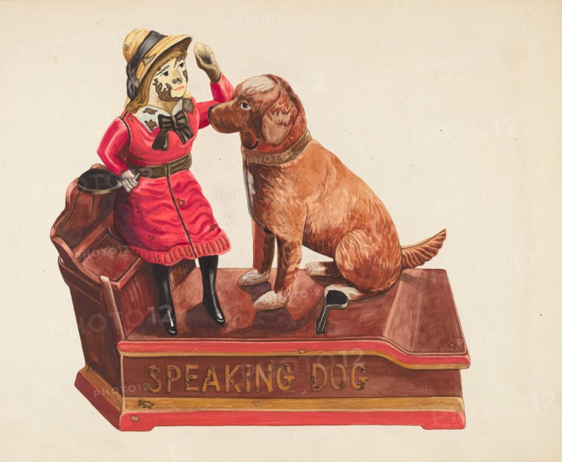 Speaking Dog Mechanical Bank, c. 1939. Creator: Einar Heiberg.
