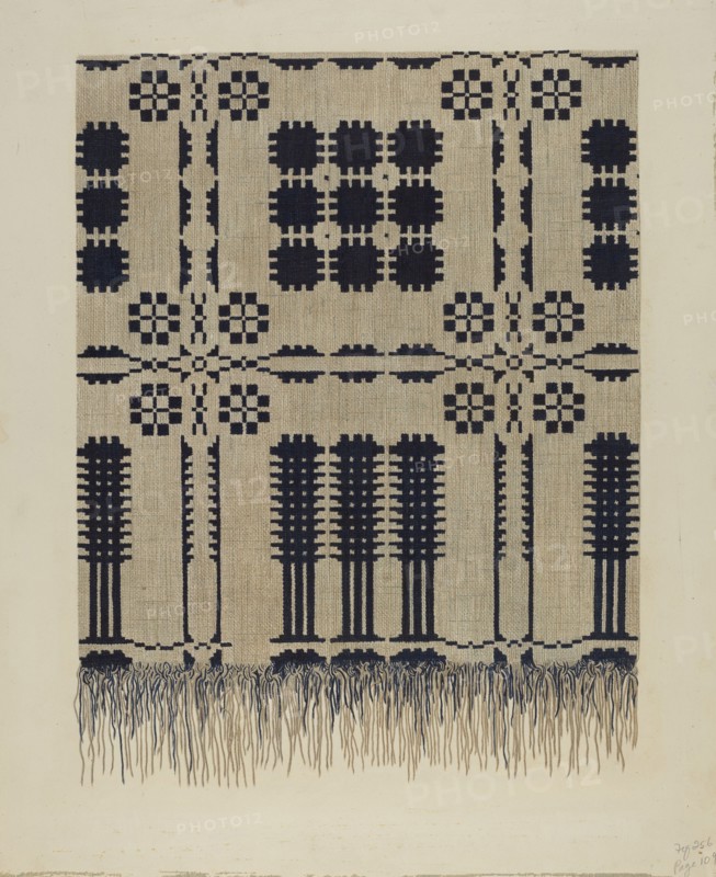 Handwoven Coverlet, c. 1940. Creator: Fred Hassebrock.