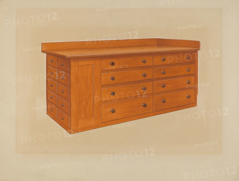 Tailoress' Table, 1938. Creator: John W Kelleher.
