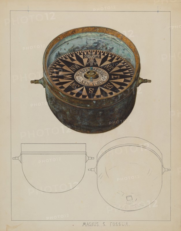 Ship's Compass, c. 1937. Creator: Magnus S. Fossum.