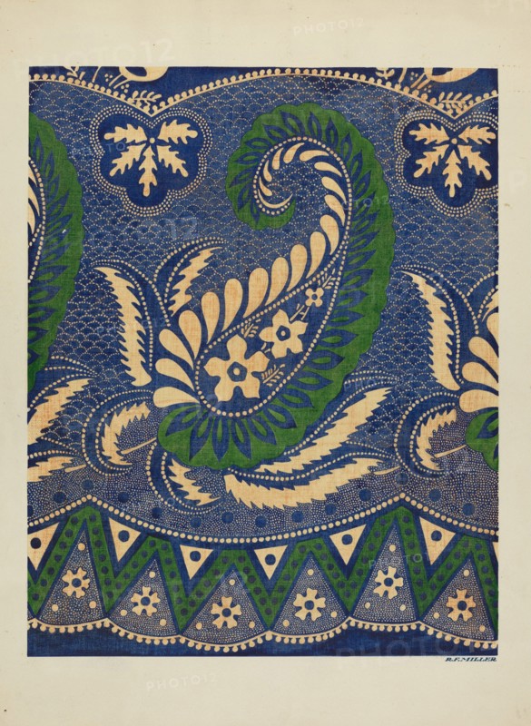 Skirt - Border Design, c. 1937. Creator: Randolph F Miller.