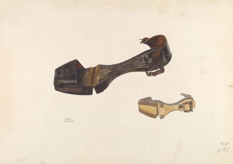 Woman's Clogs, c. 1938. Creator: Harry Grossen.