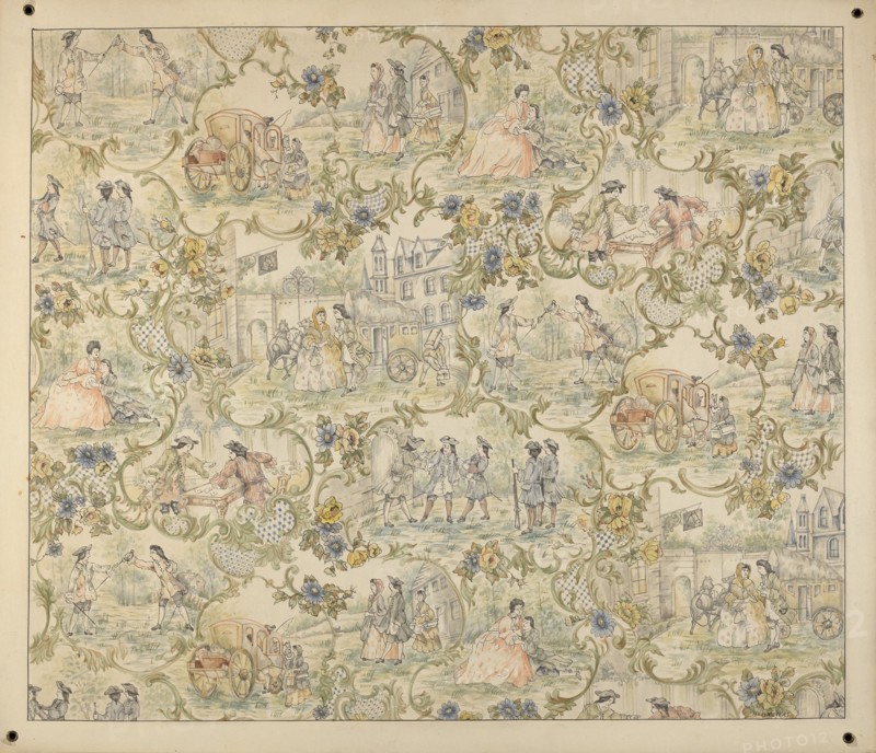 Wall Paper Design, c. 1939. Creator: Henry Meyers.