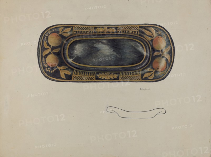 Toleware Tray, c. 1940. Creator: Betty Jacob.