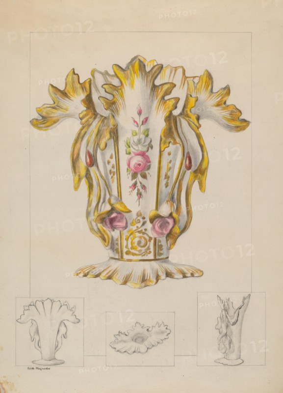 Porcelain Vase, c. 1936. Creator: Edith Magnette.