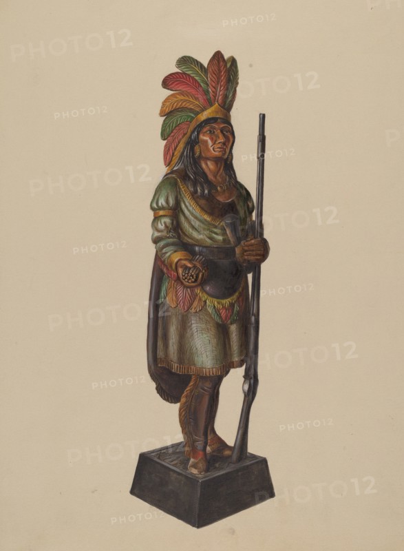 Cigar Store Indian, c. 1936. Creator: Walter Hochstrasser.