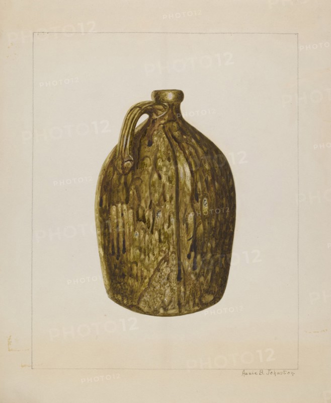 Stoneware Jug, c. 1938. Creator: Annie B Johnston.