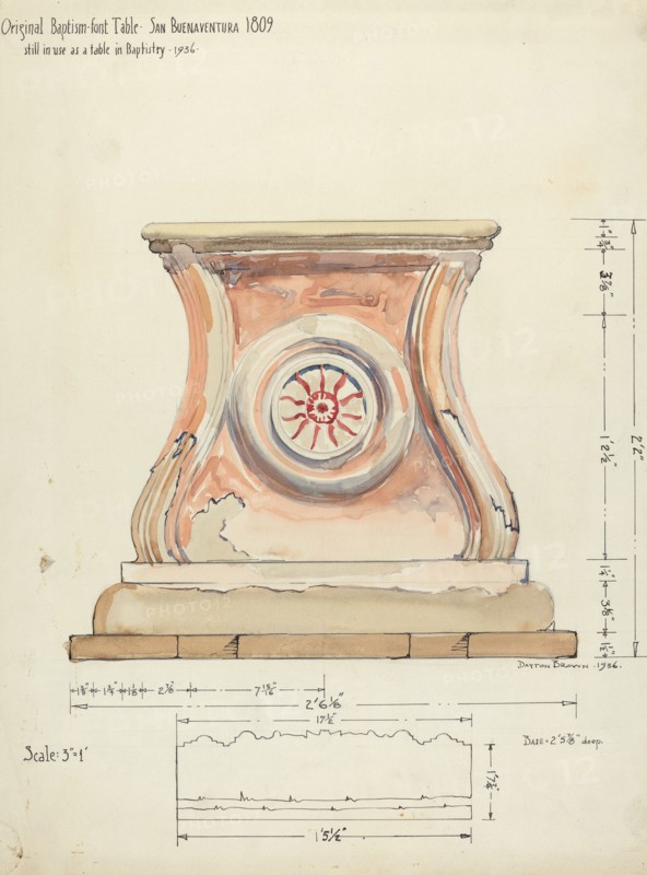 Stand for Baptismal Font, 1935/1942. Creator: Edward Jewett.