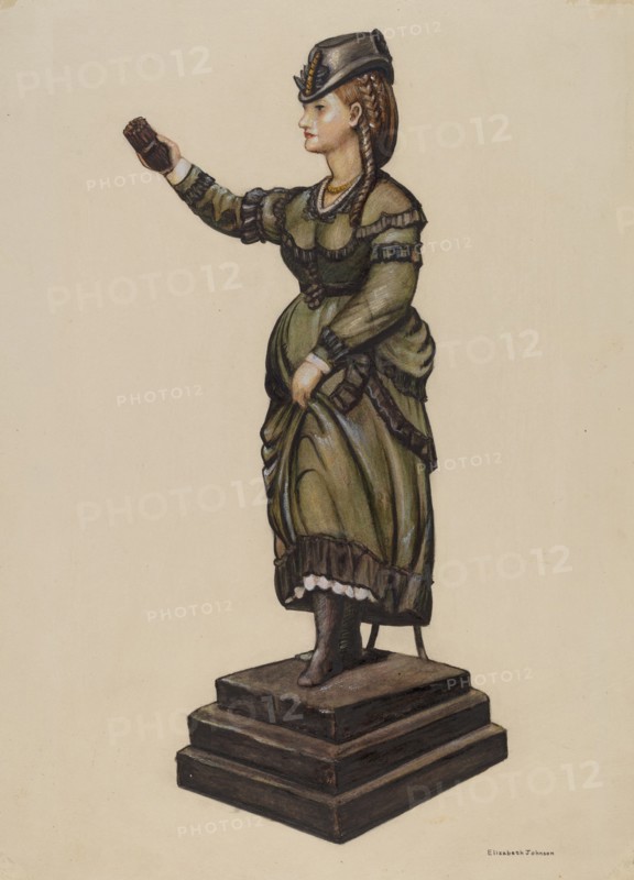 Cigar Store Figure, c. 1942. Creator: Elizabeth Johnson.
