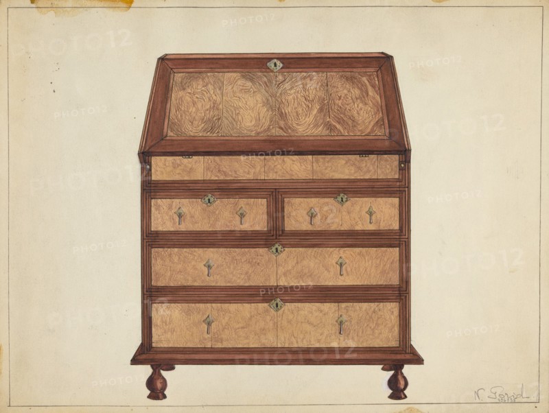Slant-Top Desk, c. 1953. Creator: Nicholas Gorid.