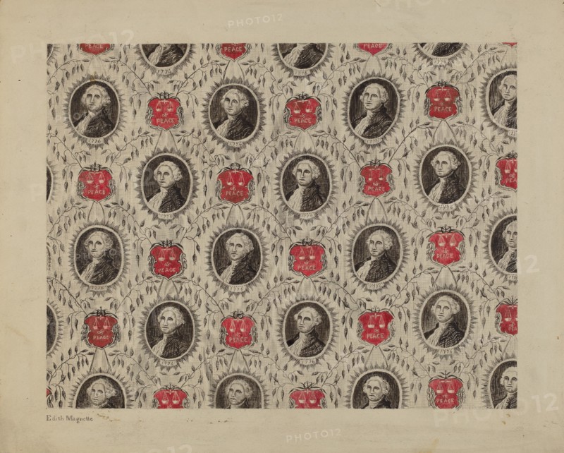 Portrait Medallions of George Washington, c. 1939. Creator: Edith Magnette.