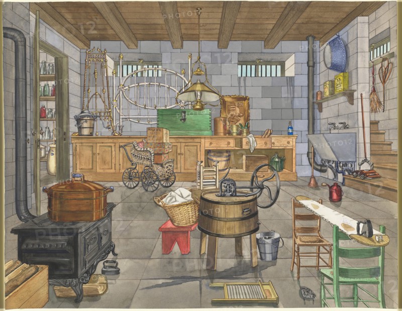 Basement of Urban House, 1910, c. 1947. Creator: Perkins Harnly.