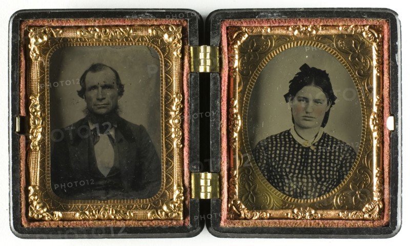 Untitled [portraits of a man and a woman], 1840-1900. Creator: Unknown.