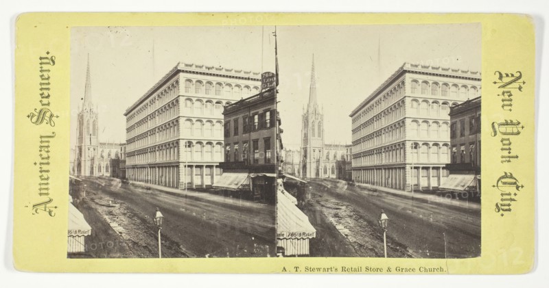 A.T. Stewart's Retail Store & Grace Church, New York, 1875/99. Creator: Unknown.