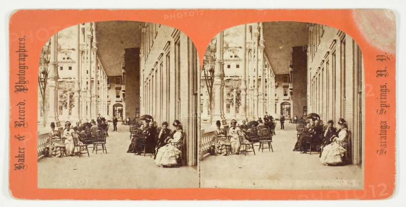 Rear Piazza, Grand Union Hotel, Saratoga, N.Y., 1875/99. Creator: Baker & Record.