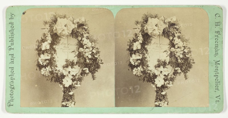 Untitled [wreath for a child], 1874.  Creator: C. H. Freeman.
