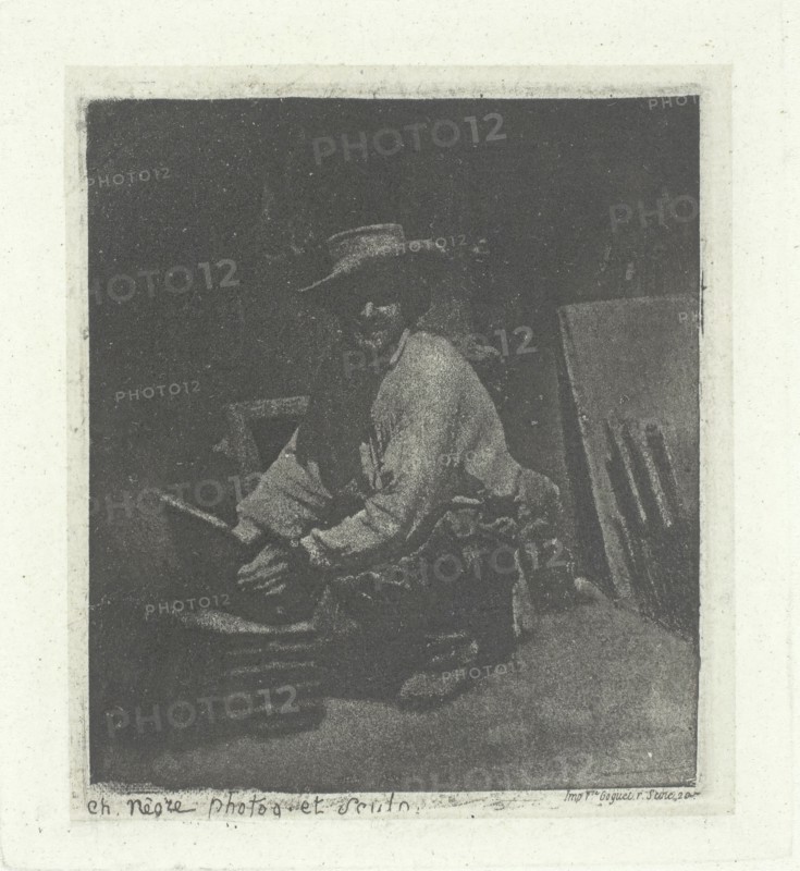 Kneeling Mason, February- March 1854, printed 1982. Creator: Charles Nègre.