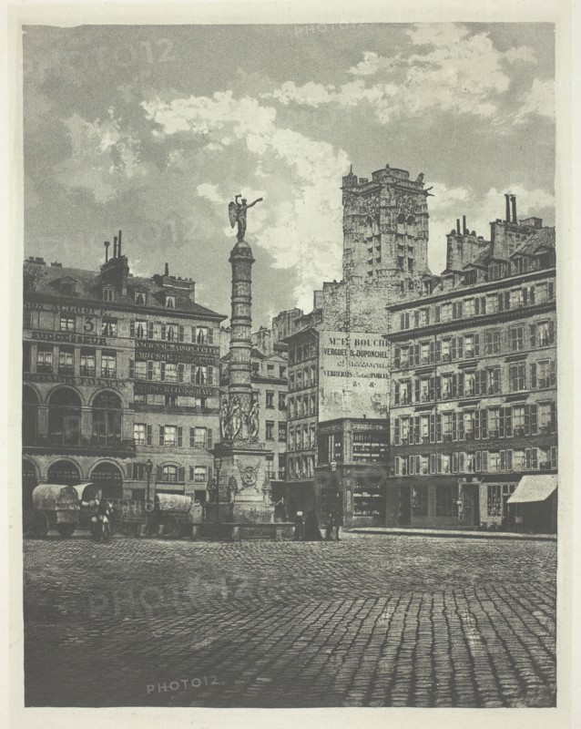 Paris, Place de Châtelet, 1854/55, printed 1982. Creator: Charles Nègre.