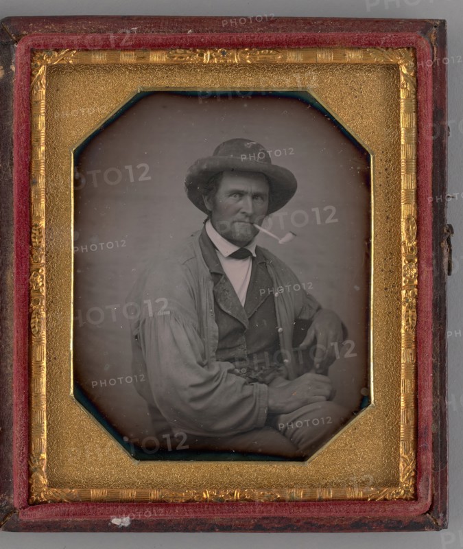 Untitled (Portrait of a Man with a Corncob Pipe), 1855. Creators: Charles Richard Meade, Henry W. Meade.