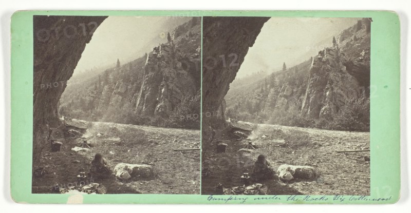 Camping Under the Rocks, Big Cottonwood, 1859/62. Creator: Charles Roscoe Savage.
