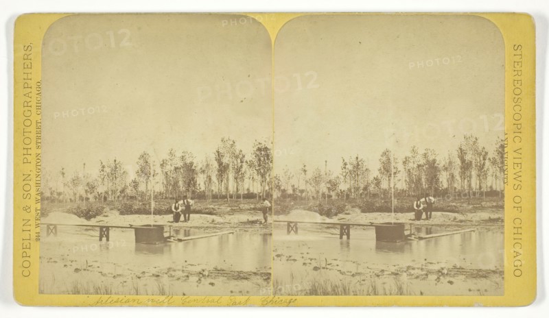 Artesian Well, Central Park, Chicago, c. 1873. Creator: Copelin & Son.