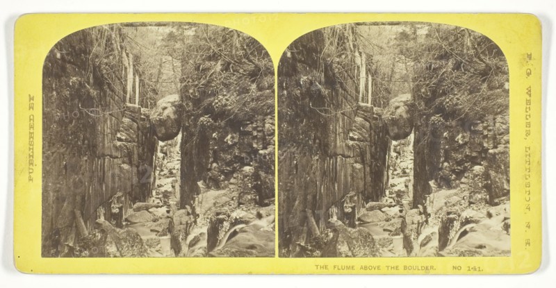 The Flume Above the Boulder, mid 19th century. Creator: F. G. Weller.