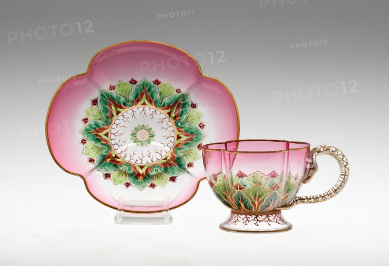 Demitasse Cup and Saucer, Austria, c. 1888. Creator: J.& L. Lobmeyr.