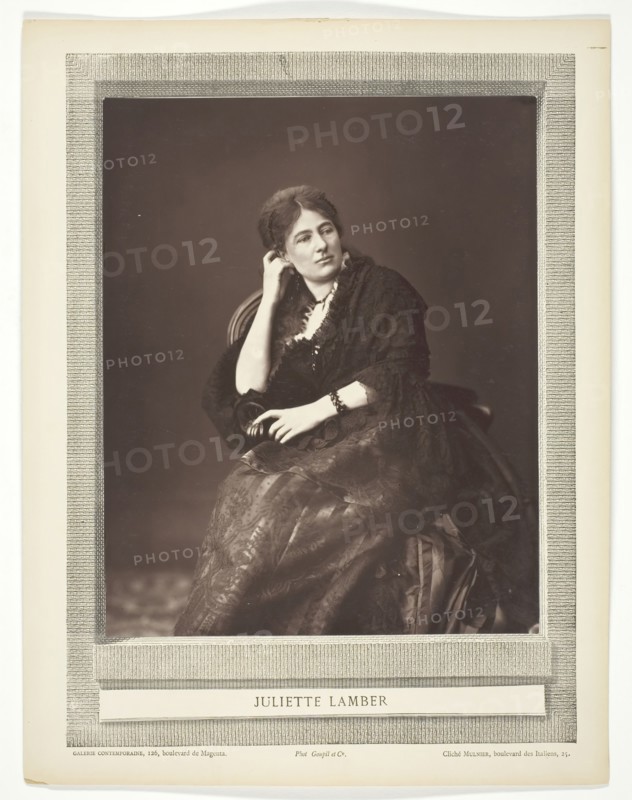 Juliette Lamber, [French feminist writer], c. 1876. Creator: Ferdinand J. Mulnier.
