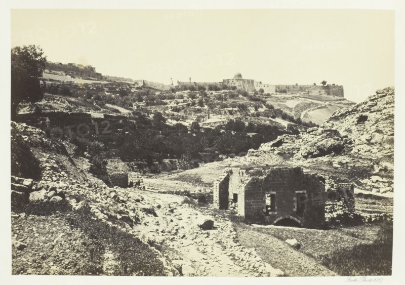 Jerusalem from the Wall of En-Rogel, 1857. Creator: Francis Frith.