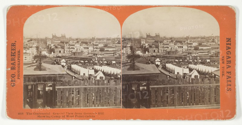 The Centennial, General View from George's Hill Showing Camp of West Point Cadets, 1876. Creator: George Barker.