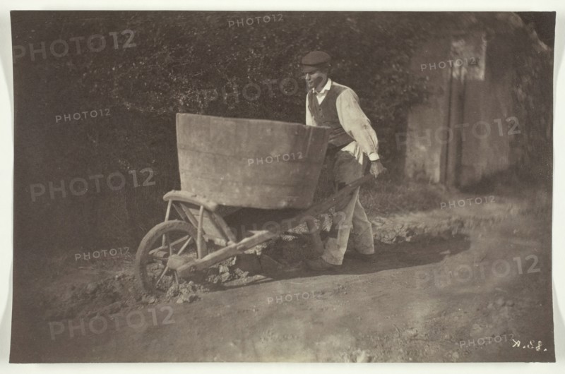Male Peasant with Wheelbarrow, 1870. Creator: Giraudon's Artist.