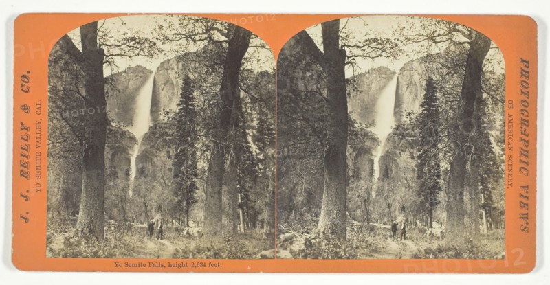 Yo Semite Falls, height 2,634 feet, c. 1876. Creator: J. J. Reilly & Co.