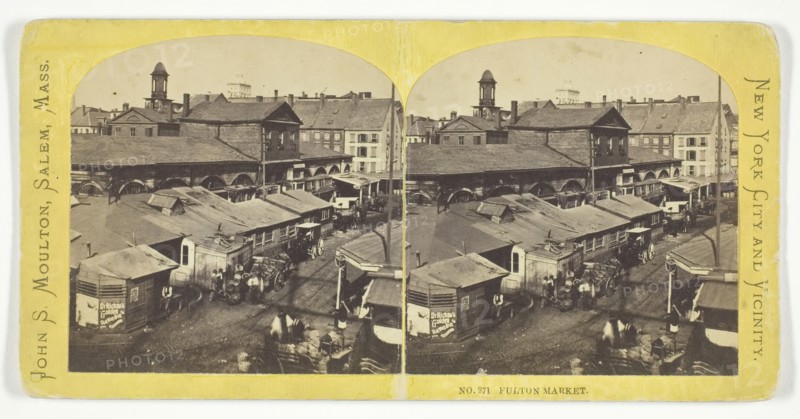Fulton Market, mid 19th century. Creator: John S. Moulton.