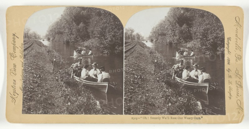 Oh! Sweetly We'll Rest Our Weary Oars, 1896. Creator: Keystone View Company.
