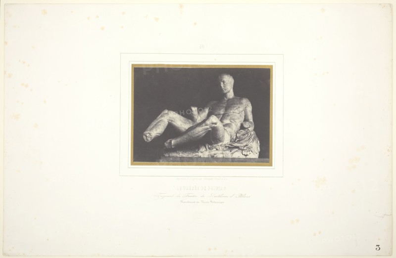 Le Thésée de Phidias/ Fragment du Fronton du Parthenon d'Athènes/ Maintenant au Musée..., 1851. Creator: Louis-Désiré Blanquart-Evrard.