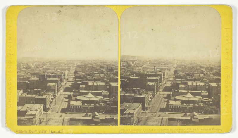 Bird's Eye View (South), 1873. Creator: Lovejoy & Foster.