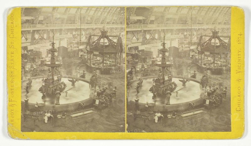Untitled [fountain at the Chicago Interstate Industrial Exposition], 1874.  Creator: Lovejoy & Foster.
