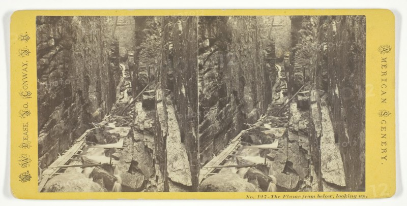 The Flume from below, looking up, mid 19th century. Creator: N.W. Pease.