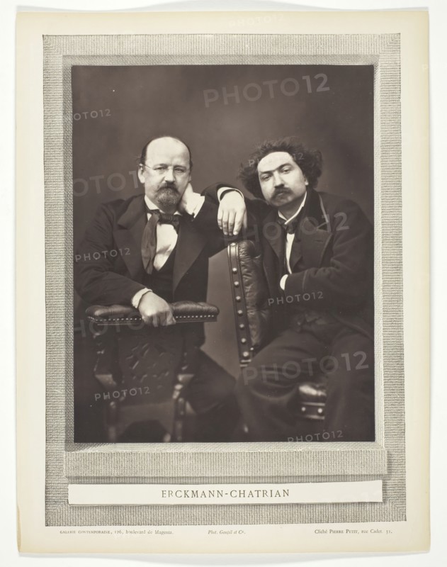 Émile Erckmann (French writer, 1822-1899) and Alexandre Chatrian (French writer, 1826-1890), c. 1876 Creator: Pierre Petit.