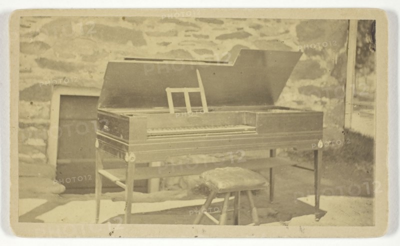 Piano at Washington's Headquarters (Newburgh, New York) ,19th century.  Creator: Remillard.