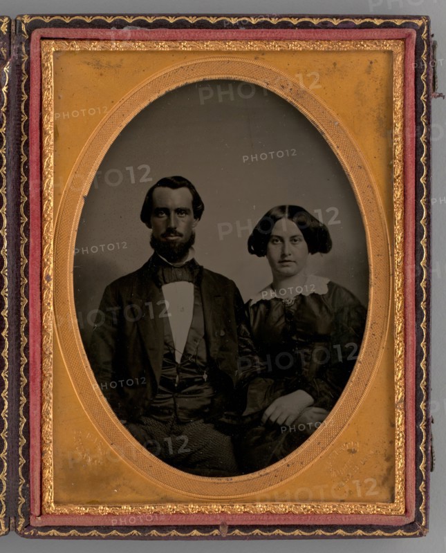 Untitled (Portrait of a Man and a Woman), 1863. Creator: Thomas Faris.