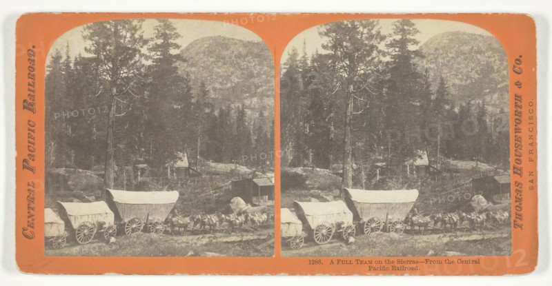 A Full Team on the Sierras - From the Central Pacific Railroad, 1867. Creator: Lawrence & Houseworth.