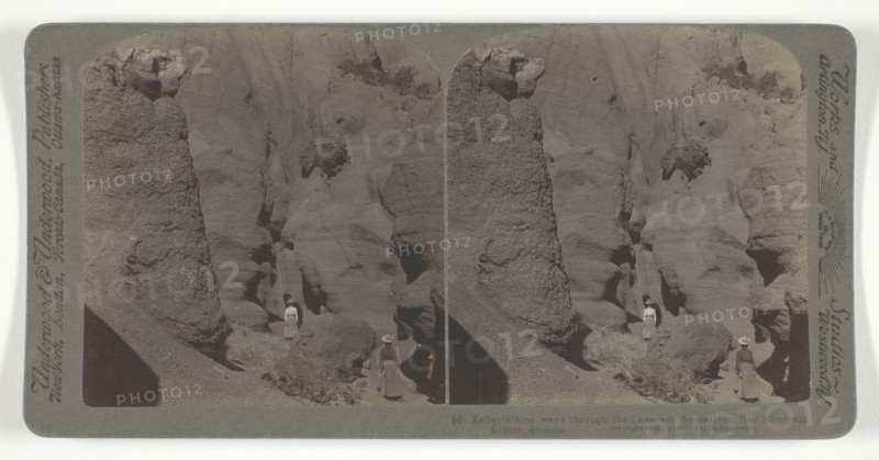 Labyrinthine ways through the Lava ash formations, Red Mountain Crater, Arizona, 1903. Creator: Underwood & Underwood.