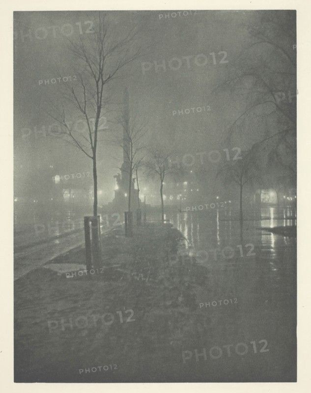Wet Night, Columbus Circle, New York, c. 1897. Creator: William A. Fraser.