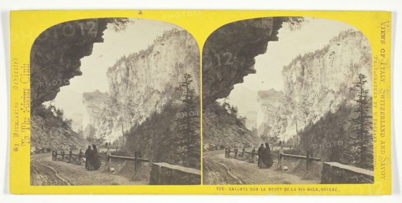 Galerie Sun La Route De La Via Mala, Suisse, 1850/96. Creator: William England.