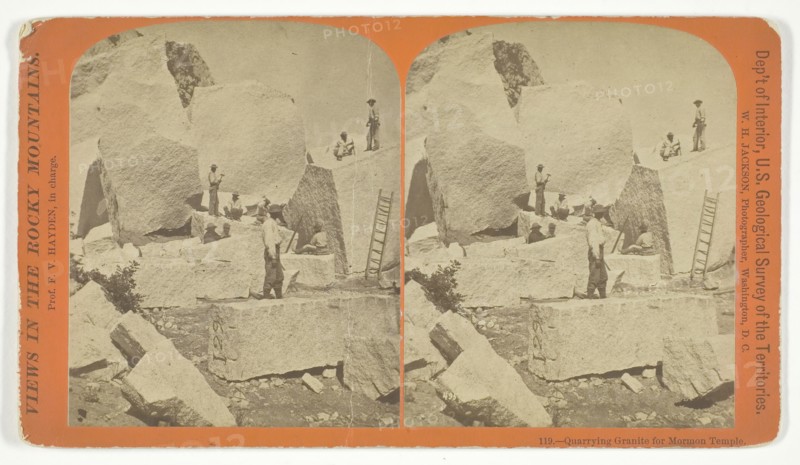 Quarrying Granite for Mormon Temple, 1870/78. Creator: William H. Jackson.