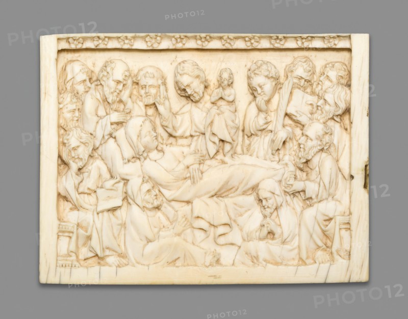 Diptych Fragment: The Death of the Virgin, 1375/1400. Creator: Master of Kremsmunster.
