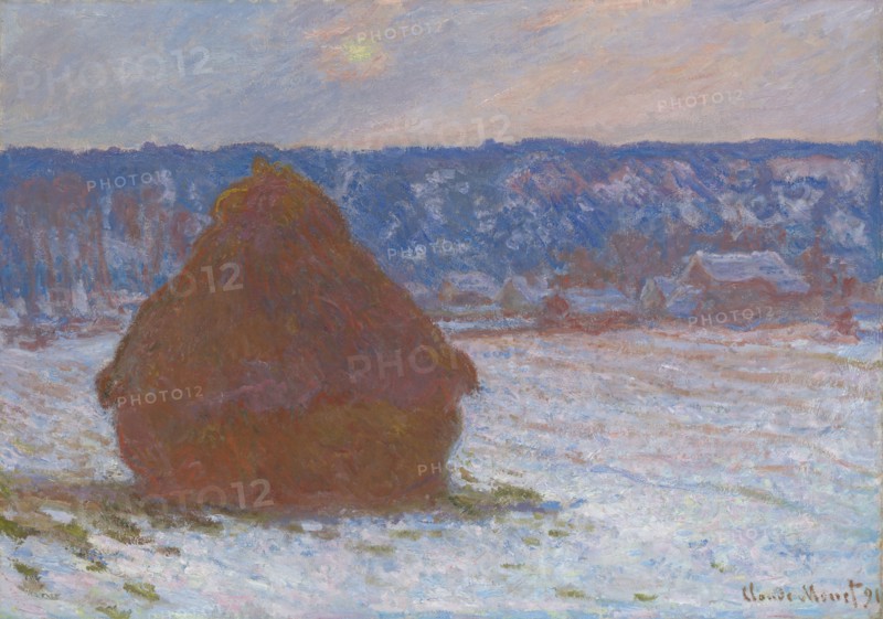 Stack of Wheat (Snow Effect, Overcast Day), 1890/91. Creator: Claude Monet.